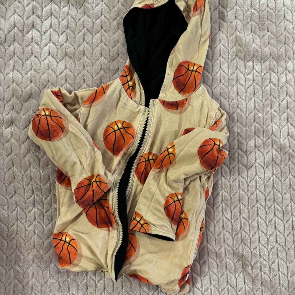 Reversible Bamboo Basketball Print Hoodie